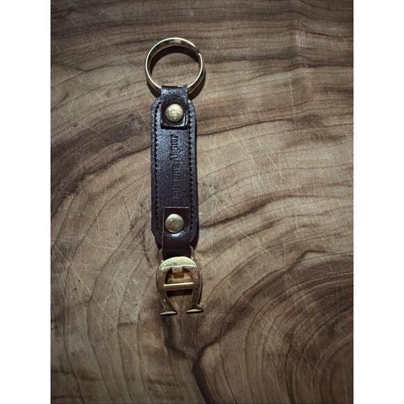 Vintage Etienne Aigner Brown Leather Keychain - Picture 1 of 8
